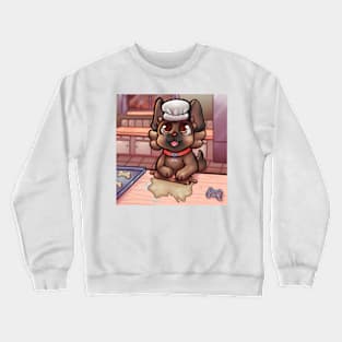 Cute puppy baking biscuits Crewneck Sweatshirt